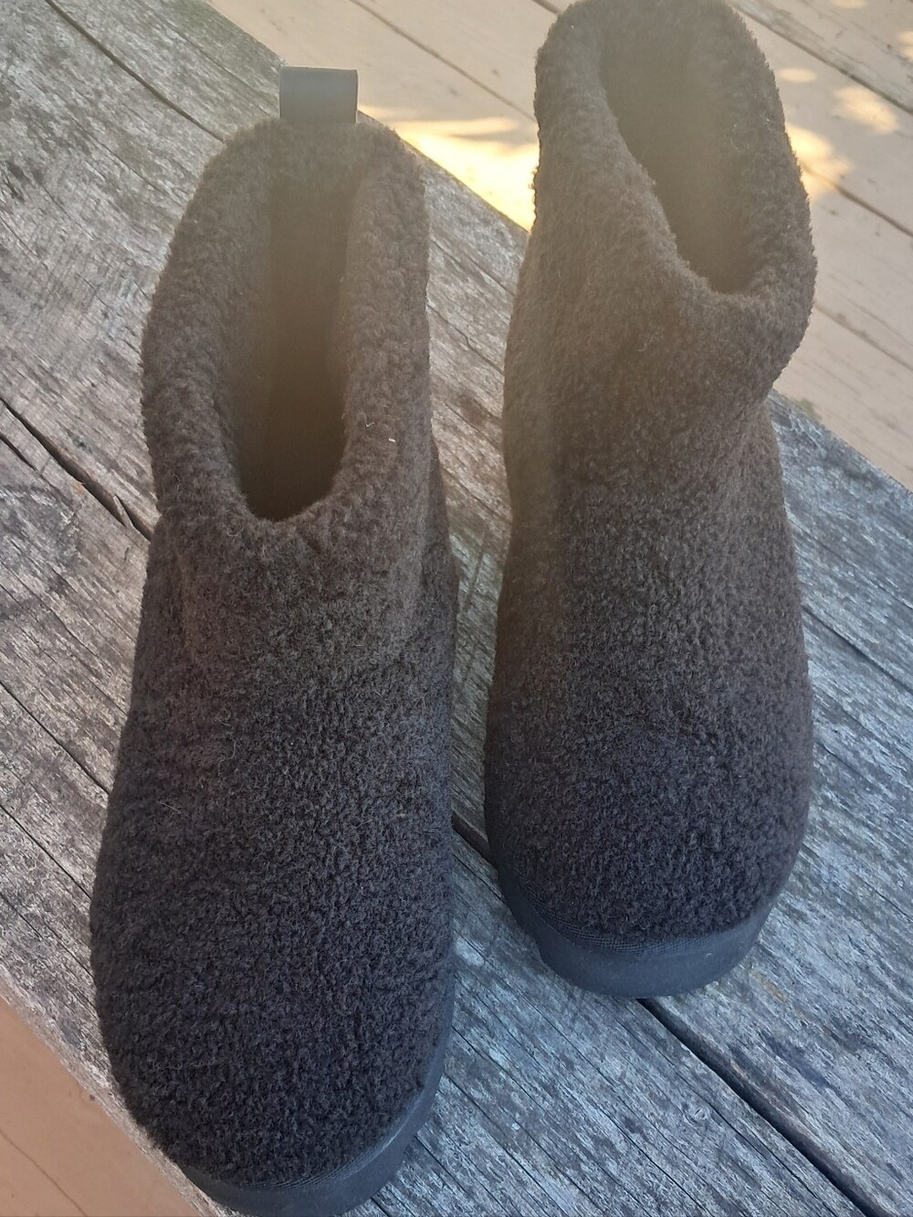Michael Kors Womens Black Sherpa Slip-On Warm Booties